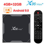 Lecteur multimédia TV Box X96 Max Plus Amlogic S905X3 Wifi Bluetooth 4GB+32GB Android 9.0 -noir