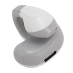 (White Grey) Open Ear Clip On Headphones HiFi Bone Conduction Wireless