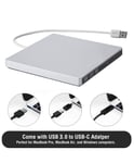 USB Type-C 3.0 DVD RW CD Writer Slim Optical Drive Burner Reader Player Tray Type Portable Pour Apple MacBook Pro/ Air,KLJ16