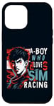 iPhone 15 Pro Max A Boy Who Loves Sim Racing Japanese Anime Driving Simulator Case