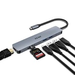 YLSCI 7 en 1 Hub USB C, Station d'accueil USB C pour Ordinateur Portable avec HDMI, 2 USB A 3.0, USB C 3.0,100W PD, Lecteur de Carte SD/TF pour Mac Book Pro/Dell/HP/Lenovo/Huawei/Ximaomi