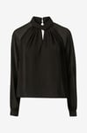 JDY - Blus jdyUrba L/s Knot Detail Top Wvn - Svart