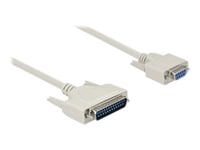 Delock - Seriell Kabel - Db-25 (Hane) Till Db-9 (Hona) - 5 M - Tumskruvar - Beige