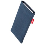 fitBAG Jive Blue custom tailored sleeve for OnePlus Nord 2 | Made in Germany | Fine suit fabric pouch case cover with MicroFibre lining for display cleaning