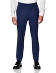 DKNY Men's Modern Fit High Performance Suit Separates Dress Pants, Blue Plaid, 34W x 32L