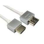5m Ultra Flexible Slimline 4.5mm HDMI Cable Lead For PC Laptop TV Gold White