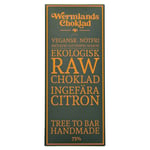 WermlandsChoklad Rawchoklad EKO, 50 g, Ingefära / Citron