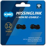 KMC MissingLink 12X DLC Non Reuseable Bicycle Joining Links Black - Pack Of 2