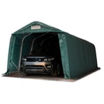 Intent24 - Tente-garage carport 3,3 x 8,4 m d'élevage abri agricole tente de stockage bâche pvc 800 n armature solide vert foncé, sol dur, béton
