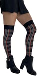 Pamela Mann Black Tartan Over The Knee Socks Super Soft Cotton Blend Club Wear