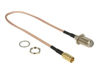 Delock - Antennkabel - F-Kontakt Mottagare Skotyp Till Smb Kontakt - 25 Cm - Koaxial - Brun, Transparent