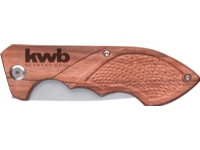 kwb 021990, Fällkniv med låsblad, EDC-kniv, Drop point, Trä, Brun, Rostfritt stål, 16 cm