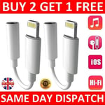iPhone 8 Pin to 3.5mm Aux Audio Jack Cable Audio Adapter Headphones Connector UK