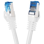 BIGtec Câble réseau 0,25 m Cat. 7 Câble réseau Patch Gigabit Câble DSL Câble LAN Ethernet Blanc Câble cuivre Double Blindage (Prise RJ45 Cat. 7 S/FTP PiMF)