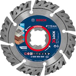 Bosch Professional 1x Expert MultiMaterial X-LOCK Diamond Cutting Disc (for Concrete, Ø 115 mm, Accessories Small Angle Grinder)