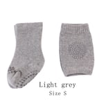 Baby Socks Knee Pad Cotton Light Grey Size S