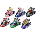 6 pièces/ensemble figurine de Kart pêche 2 "Luigi Yoshi âne crapaud Bowser Mini voiture de course