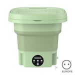 Hopfällbar tvättmaskin underkläder strumpor tvättmaskin bärbar multifunktionell klädtvättmaskin Grass Green EU plug