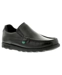 Kickers Mens Fragma Slip Shoe in Black Leather - Size 9 (UK Shoe)