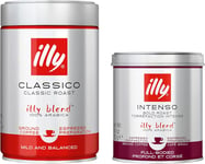Bundle of Illy Coffee, Classico Ground Coffee, Medium Roast, 250G + Illy Intenso