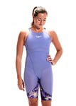 Speedo Women's Fastskin LZR Ignite Kneeskin Swimsuit, Miami Lilac/Spritz/Violet , 26
