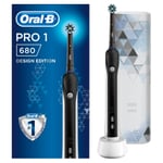 Oral-B Pro 1 680 Cross Action Black Electric Toothbrush Travel Case Handle Timer