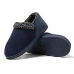 JOMIX Charentaises Homme Hiver Chaussons Fourrure Homme Pantoufles Homme Élégant Confortable Mocassins Fourrure Homme Douce et Chaud (Marine, 43)