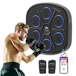 SPORTNOW Machine de Boxe Musicale, Boxe Mural Musique, avec 9 Vitesses et Modes, Bluetooth, Gants de Boxe Respirants, entraîneur de Boxe électronique, Noir