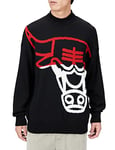 BOSS Mens Knit ChicagoBulls Collaborative-Branding Sweater in a Relaxed fit Black