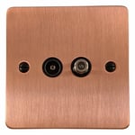 G&H FRG38B Flat Plate Rose Gold 1 Gang TV Coax & Satellite Socket Point