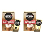 Nescafé Gold Cappuccino Instant Coffee, 8 x 15.5g, 8 Count (Pack of 2)
