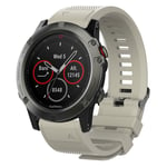 Garmin Forerunner 935 / Fenix 5 Plus silicone watch band - Grey Silver/Grå