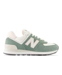 New Balance Womenss 574 Classic Trainers in Green White Mesh - Size UK 5