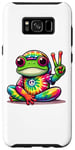 Coque pour Galaxy S8+ Signe de la paix grenouille tie-dye amusant hippie cool pour garçons et filles