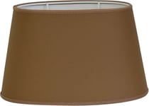 Leather Oval Lampskärm 25cm Brun