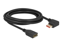 Delock - DisplayPort-förlängningskabel - DisplayPort (hane) vinklad till DisplayPort (hona) - DisplayPort 1.4 - 3 m - 8K60 Hz (7680 x 4320) stöd - svart