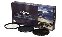 Hoya 62mm Digital Filter Kit - HMC UV(C), Circular Polarising & NDx8 with Filter Pouch