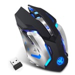 Wireless Mouse 2.4G rechargeable wireless gaming mouse Colorful glow mouse for Laptop PC Windows Mac - Home&Office