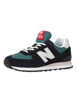 New Balance574 Suede Trainers - Black/Green
