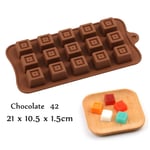 SSHELL 2019 New Silicone Chocolate Mold 25 Shapes 3D Chocolate baking Tools Jelly and Candy Mold DIY Numbers Fruit Kitchen Gadgets Good (Color : Chocolate42)