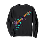 Colorful Bass Guitarist's Hands Rock and Roll Guitar Player Sweatshirt