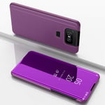 Hülle® Plating Flip Mirror Case for Asus Zenfone 6 ZS630K/Asus Zenfone 6z/Asus Zenfone 6 2019/Asus 6z (Glamour Purple)