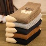 5 Par Alpackastrumpor Herr Dam Ullstrumpor Varma Vinterstrumpor camel