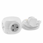 3 Way Power Cube Socket with 3 USB Ports & 1.4M Electric Extension Lead