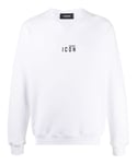 Dsquared2 Mens Mini Icon-print Crew Neck Sweatshirt in White Cotton - Size X-Large