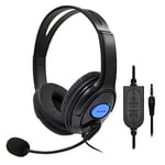 Adjustable PC /PS4 Game Gaming Headphones Soft Memory Earmuff and Noise-canceling Wired Headset For PS4 Game With Microphones black