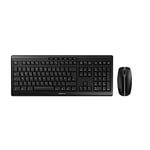 CHERRY STREAM DESKTOP, Wireless Keyboard and Mouse Set, Belgian Layout (AZERTY), 2.4 GHz RF Connection, Silent Keys and Quiet Mouse Clicks, Battery-Powered, Black