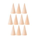 10 st 2,5x5 cm DIY-kon, omålad träkonform, prydnadsföremål, hantverkstillbehör