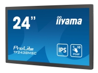 iiyama ProLite TF2438MSC-B1 - LED-skjerm - 24 (23.8 synlig) - åpen ramme - berøringsskjerm - 1920 x 1080 Full HD (1080p) - IPS - 600 cd/m² - 1000:1 - 5 ms - HDMI, DisplayPort - høyttalere - svart, matt