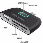 Smart Card Reader TF SD 4 in 1  Micro USB Charge Port for Andriod Phone Tablet
